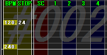 たとえば #002 の先頭に “BPM 240” を、その 1 拍後に “BPM 120.24” を配置したとします。