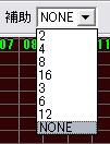 [2, 4, 8, 16, 3, 6, 12, NONE] の 8 項目を持つドロップダウンリストです。